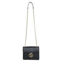 Gucci Interlocking Shoulder Bag Small aus Leder in Schwarz