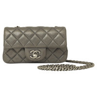 Chanel Flap Bag Leer in Grijs