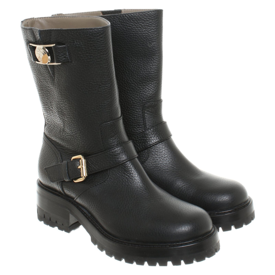 Versace Boots Leather in Black