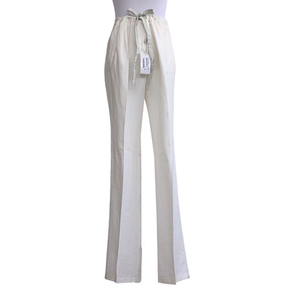 Armani Collezioni Paire de Pantalon en Lin en Blanc