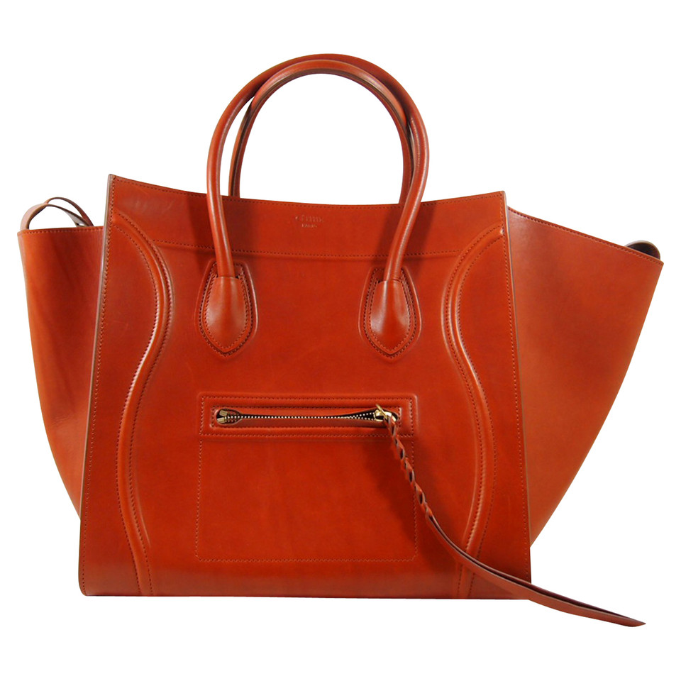 Céline Shopper Leather in Orange