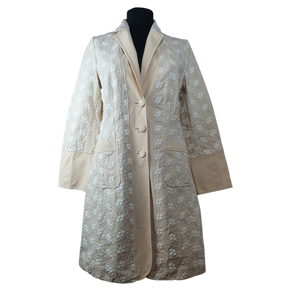Blumarine Jacket/Coat Cotton in Beige