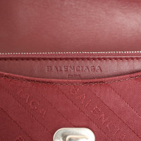 Balenciaga Lock Round Scarf Bag in Bordeaux