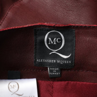 Alexander McQueen Skirt Leather in Bordeaux