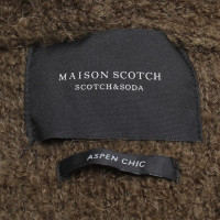 Maison Scotch Moss green knitted coat
