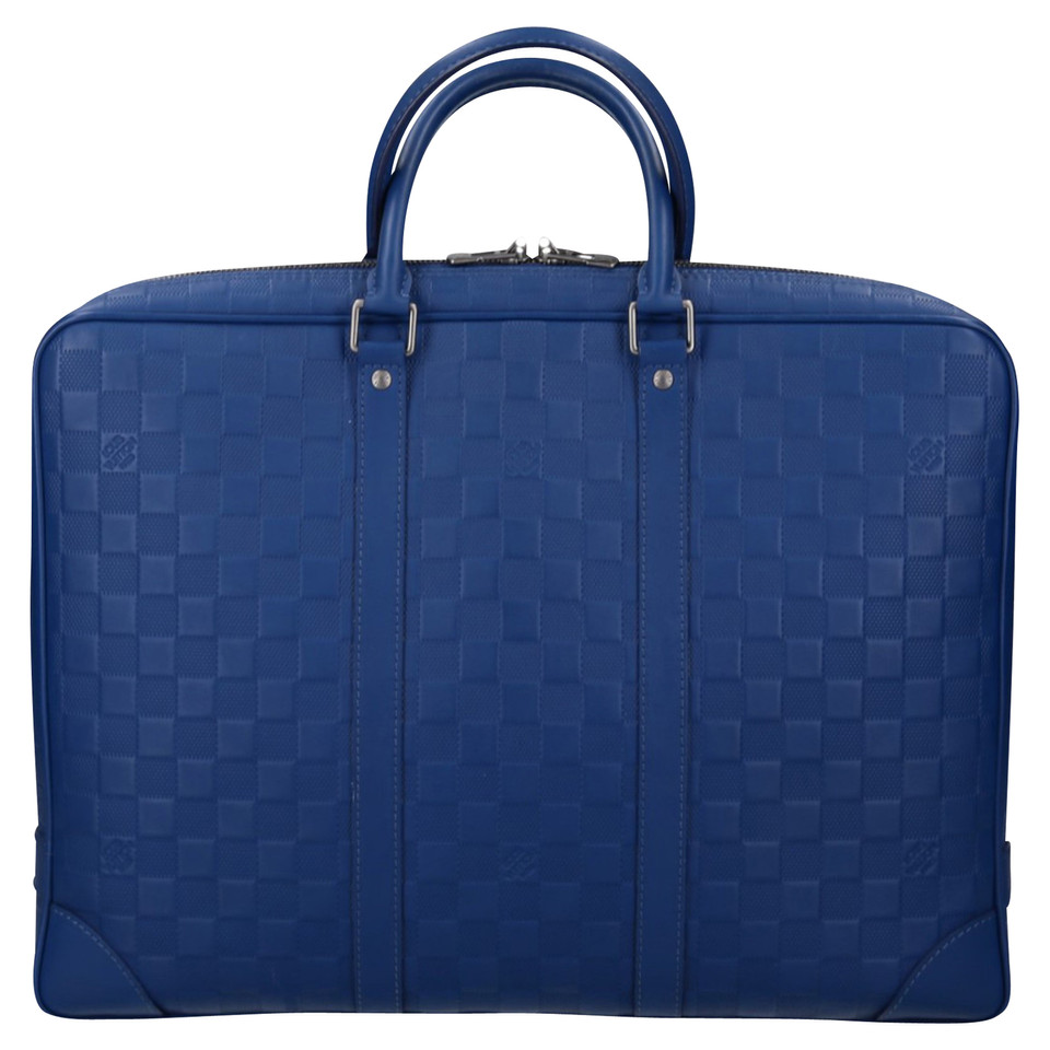 Louis Vuitton Porte Documents Voyage en Cuir en Bleu