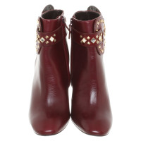 Tory Burch Boots Leather in Bordeaux