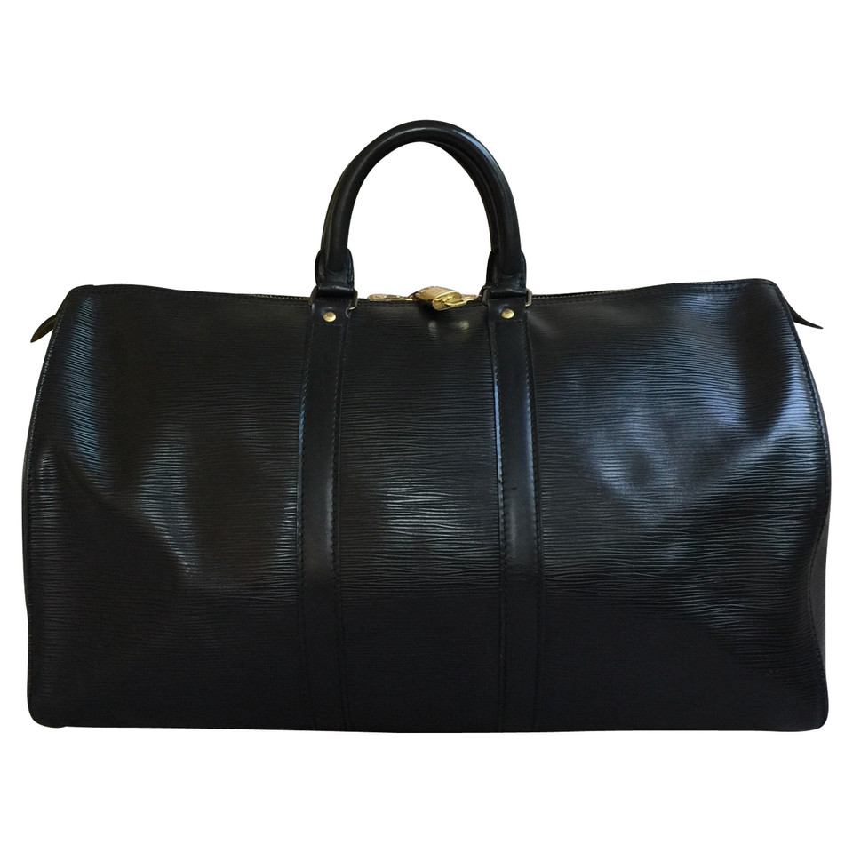 Louis Vuitton Keepall 50 in Pelle verniciata in Nero