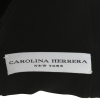 Carolina Herrera Schwarzes Seidenkleid mit Bindegürtel