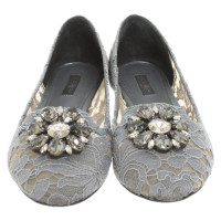 Dolce & Gabbana Slipper/Ballerinas in Grau