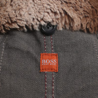 Hugo Boss giacca di jeans con pelliccia ecologica