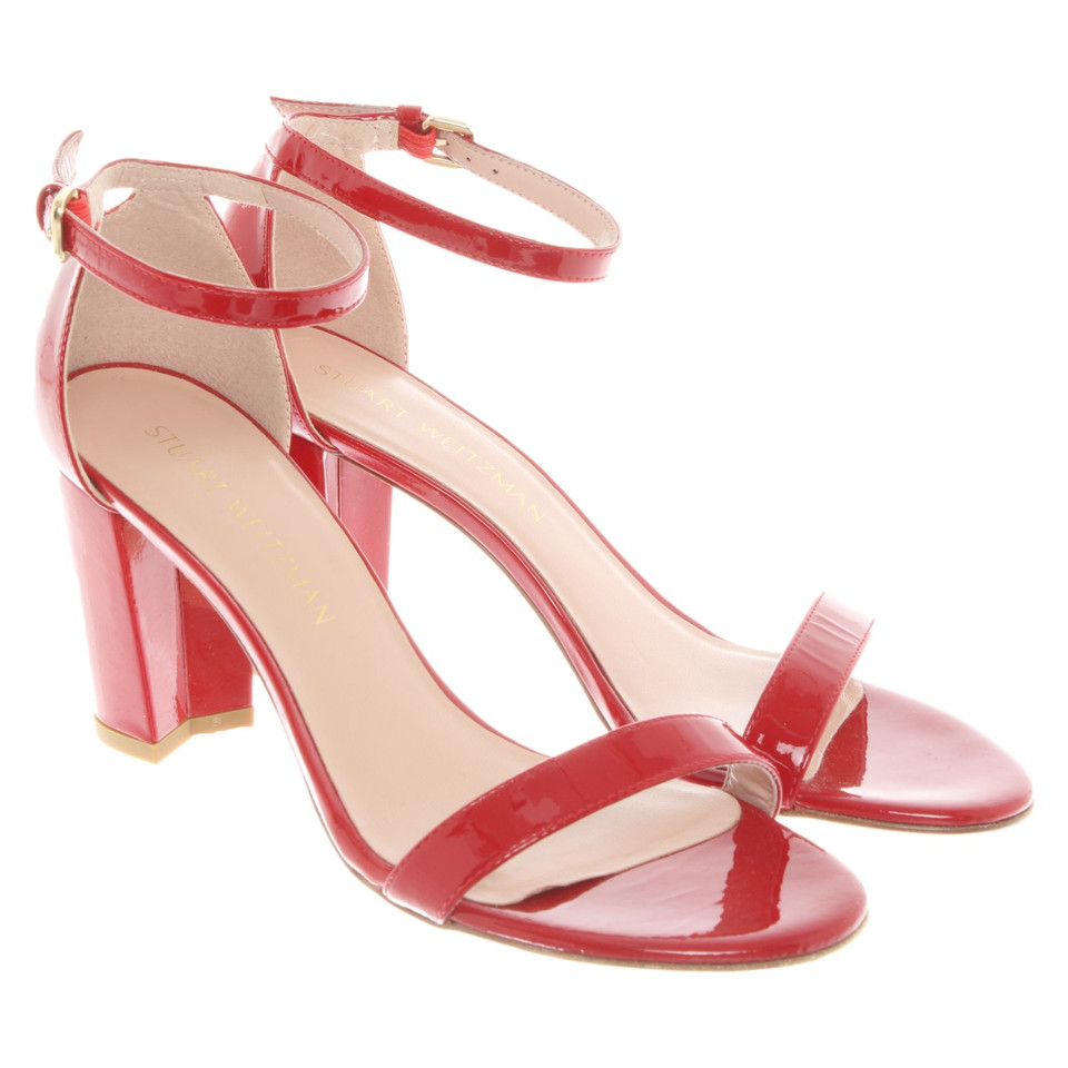 Stuart Weitzman Sandales en Cuir verni en Rouge