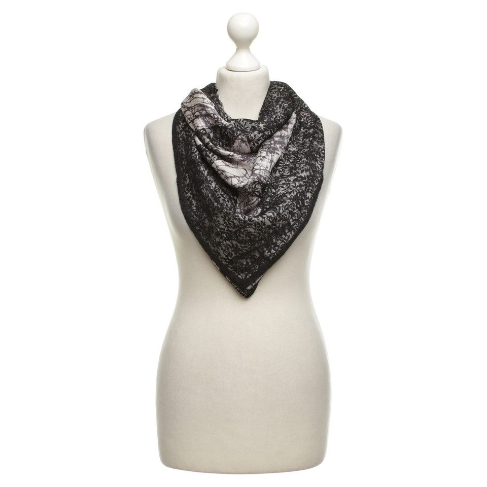 Bottega Veneta Silk scarf with lace trim