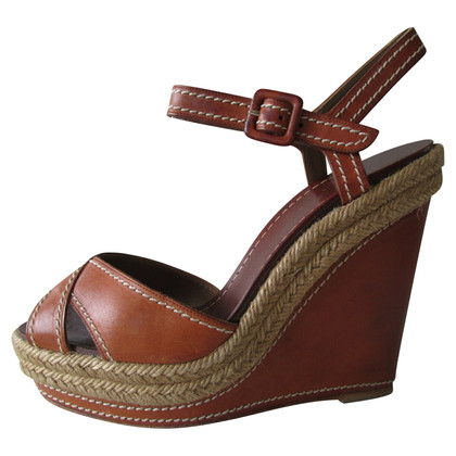 Christian Louboutin Wedges Leather in Brown
