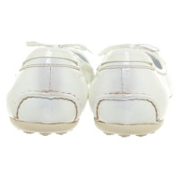 Car Shoe Slippers/Ballerinas Patent leather in White