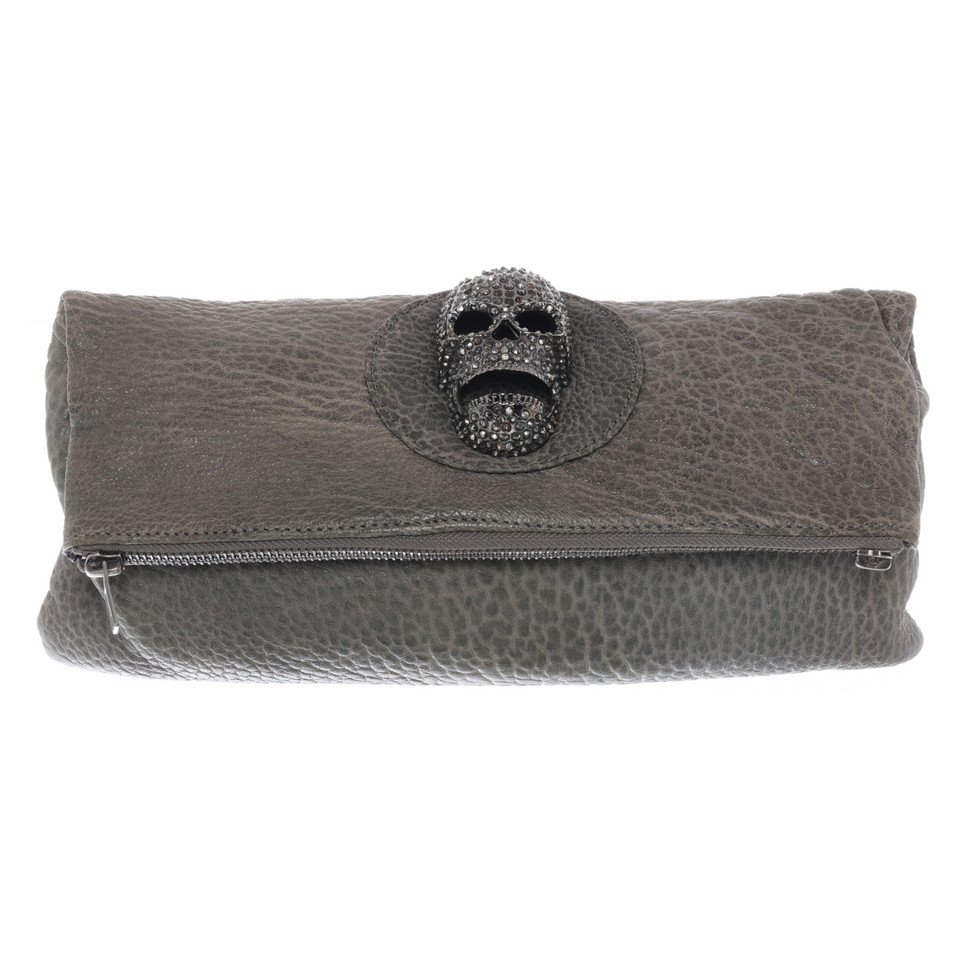 Thomas Wylde Clutch Bag Leather in Grey