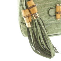 Gucci Bamboo Bag aus Leder in Grün