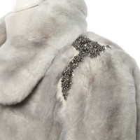 Patrizia Pepe Jacket/Coat Fur in Grey