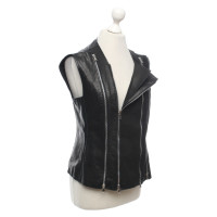 Dondup Vest Leather in Black