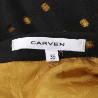 Carven rok in zwart / mosterdgeel