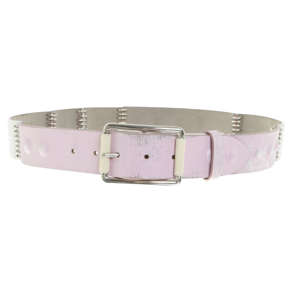 Roberto Cavalli Leather belt in metallic look