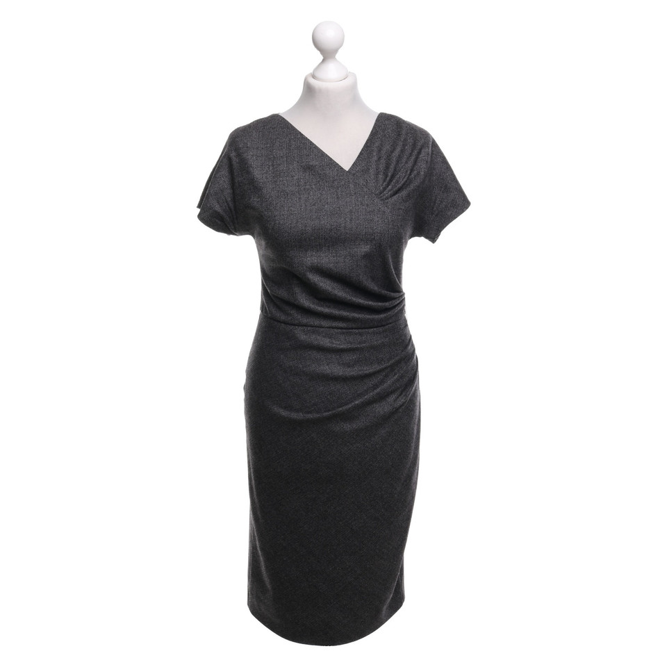 Christian Dior Grau-Meliertes Kleid aus Schurwolle