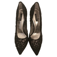 Dolce & Gabbana D&G black lace pumps 