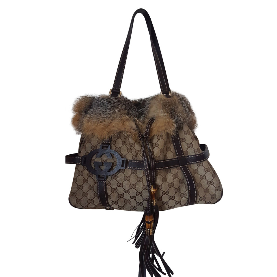 Gucci Shoulder bag with fur trim
