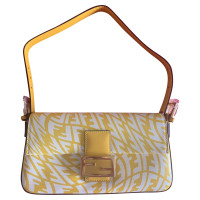 Fendi BAGUETTE 1997 Canvas in Geel