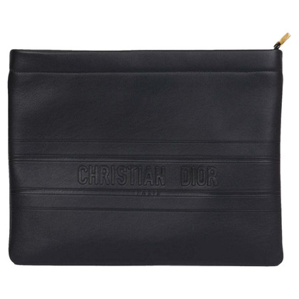 Dior Clutch Bag Leather in Black