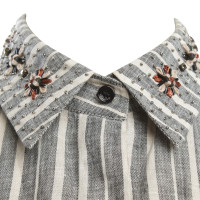 Max Mara blouse de lin avec un motif de rayure