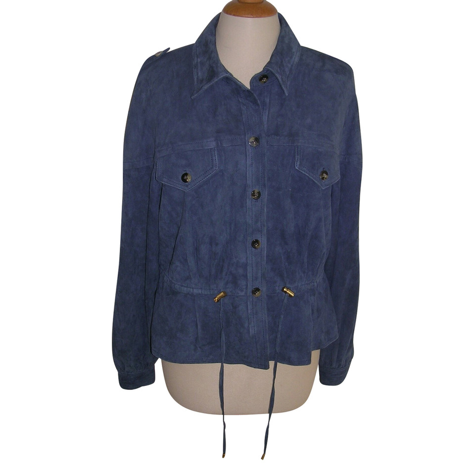 Diane Von Furstenberg Jacket/Coat Suede in Blue