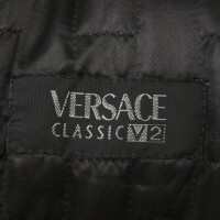 Versace Vintage leren jas in zwart