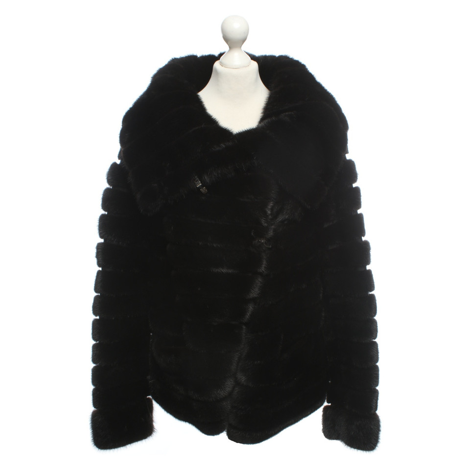 Jitrois Giacca/Cappotto in Pelliccia in Nero