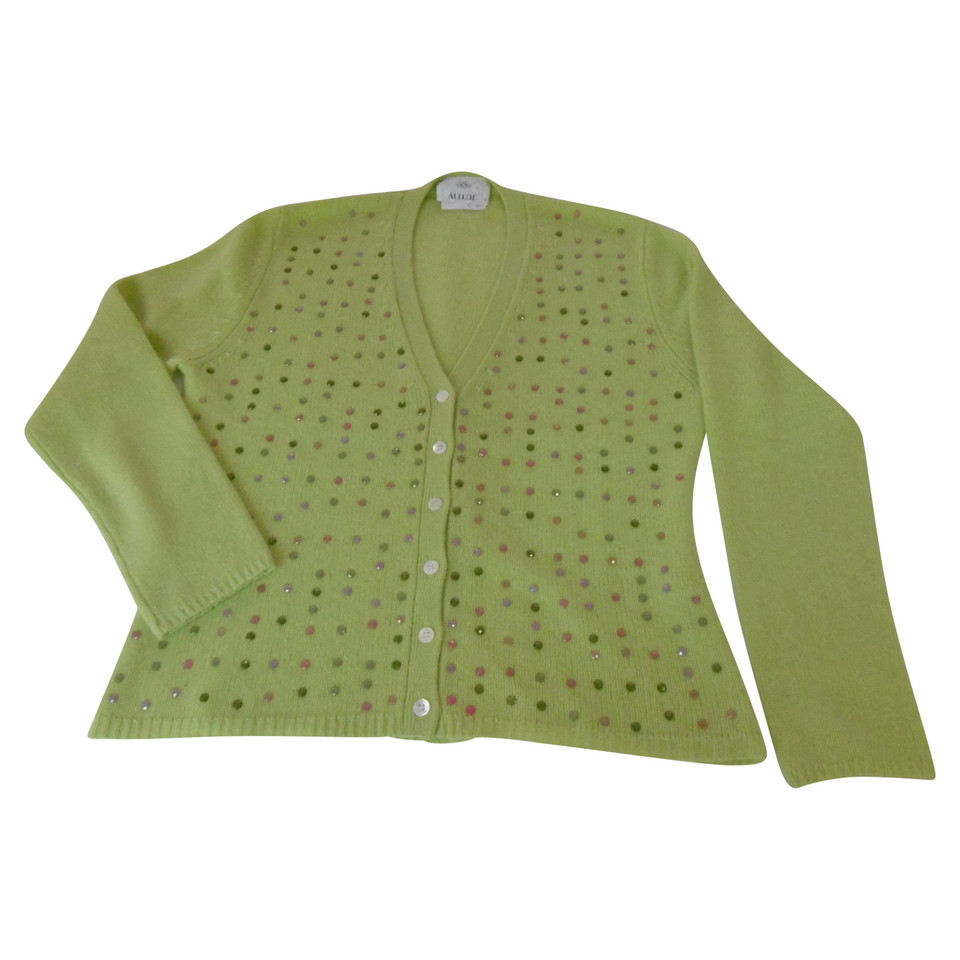 Allude Lime cardigan with sequins