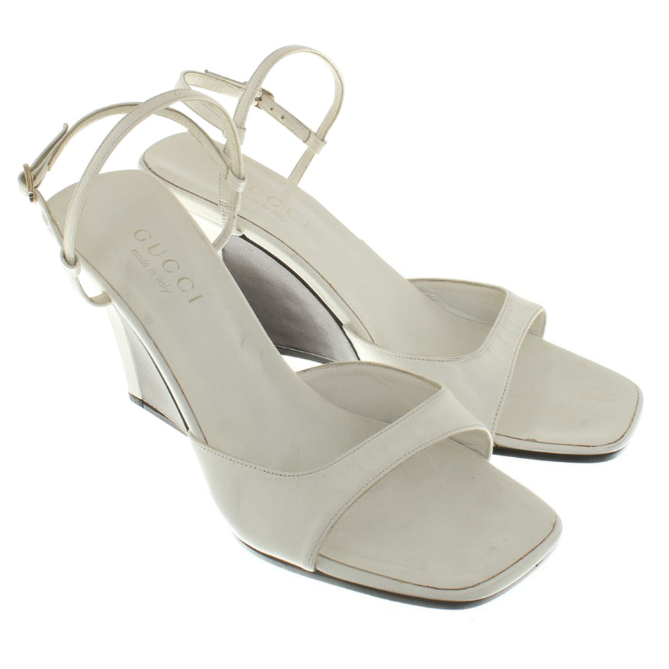 Gucci Leather wedges in white