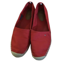 Tommy Hilfiger Slippers/Ballerina's Canvas in Rood