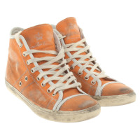 Leather Crown Sneakers a Orange