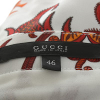 Gucci Vestito longuette con stampa floreale