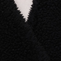 Velvet Schwarzer Mantel aus Webpelz