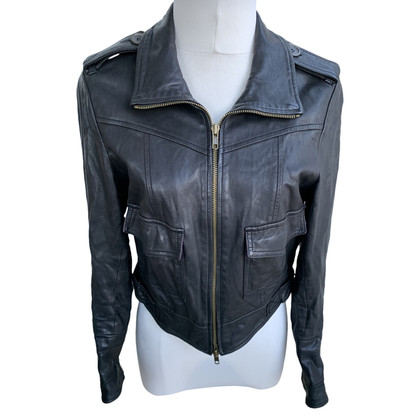 Diane Von Furstenberg Jacket/Coat Leather in Black