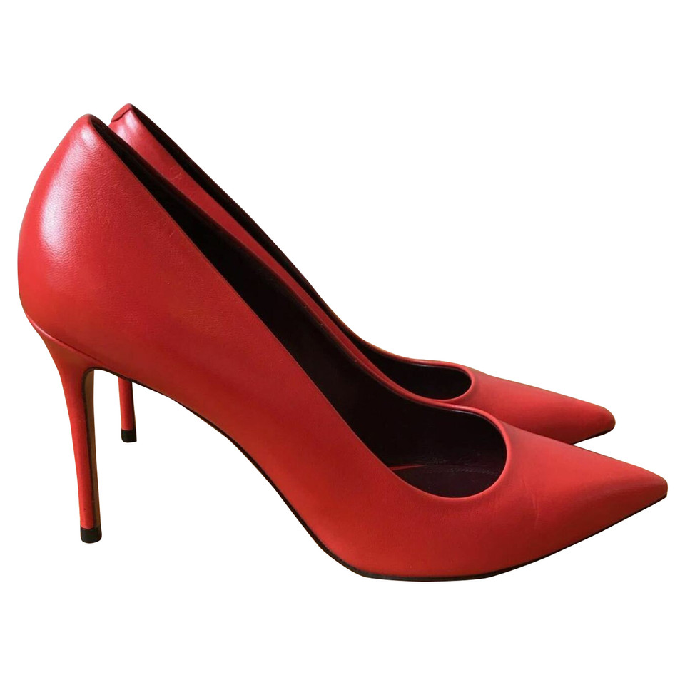 Céline Pumps/Peeptoes Leer in Rood