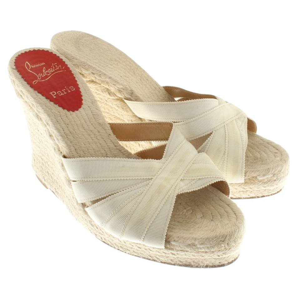 Christian Louboutin Wedges in crème