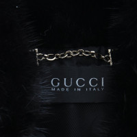Gucci Lederen jas met nertsbont