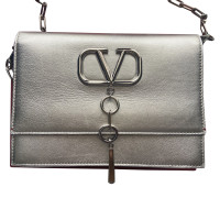 Valentino Garavani VLogo Chain Leather in Silvery