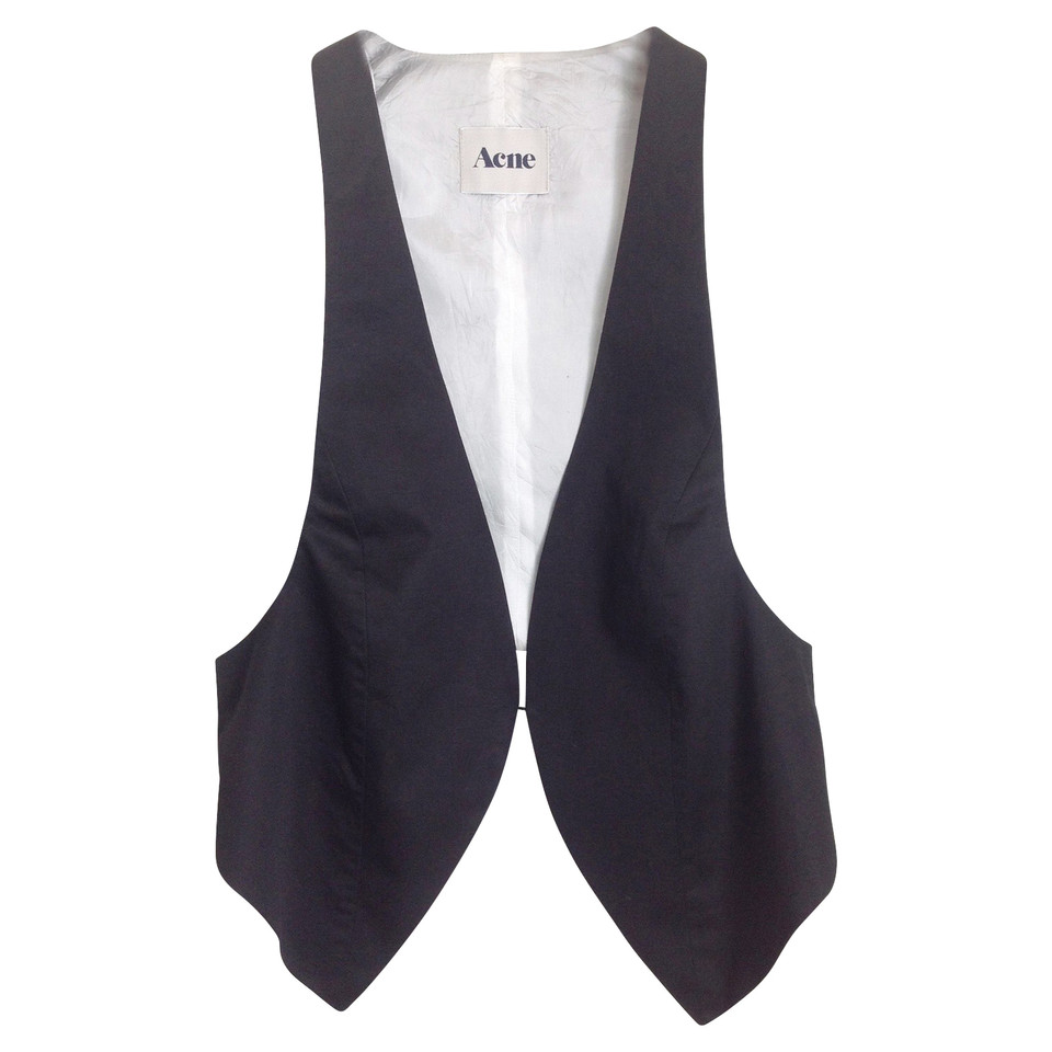 Acne Black linen vest