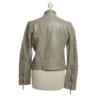 Hugo Boss Leather jacket in olive green