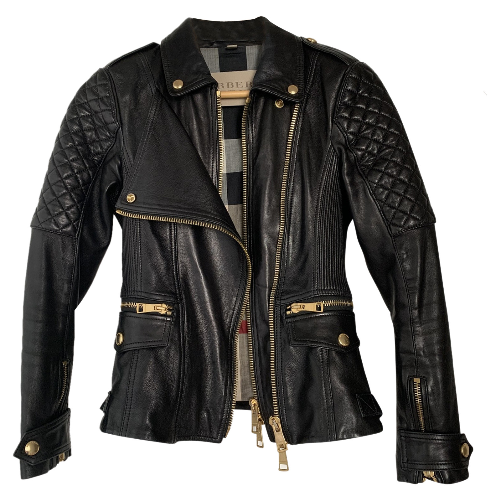 Burberry Jacke/Mantel aus Leder in Schwarz - Second Hand Burberry  Jacke/Mantel aus Leder in Schwarz gebraucht kaufen für 1100€ (4348882)