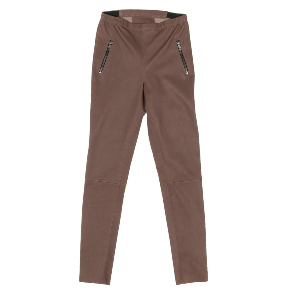 Utzon Hose aus Leder in Taupe