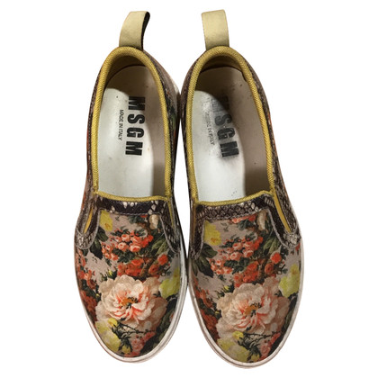 Msgm Slip ons with a floral pattern
